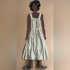 Floral Cream Sleeveless Dress